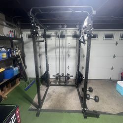 Power Cage With Dual Pull System & Pull Up Bar 