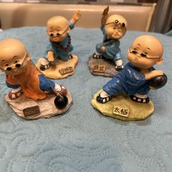 Small Monk Action Figurines Lot of 4