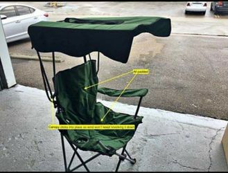 Camping Chair with Canopy/Sun Shade - Like New - Great for Beach, Camping, and Sporting Events