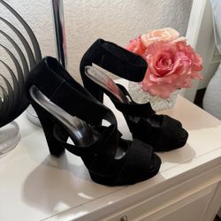 Women’s BCBgirls Black Velvet Platforms