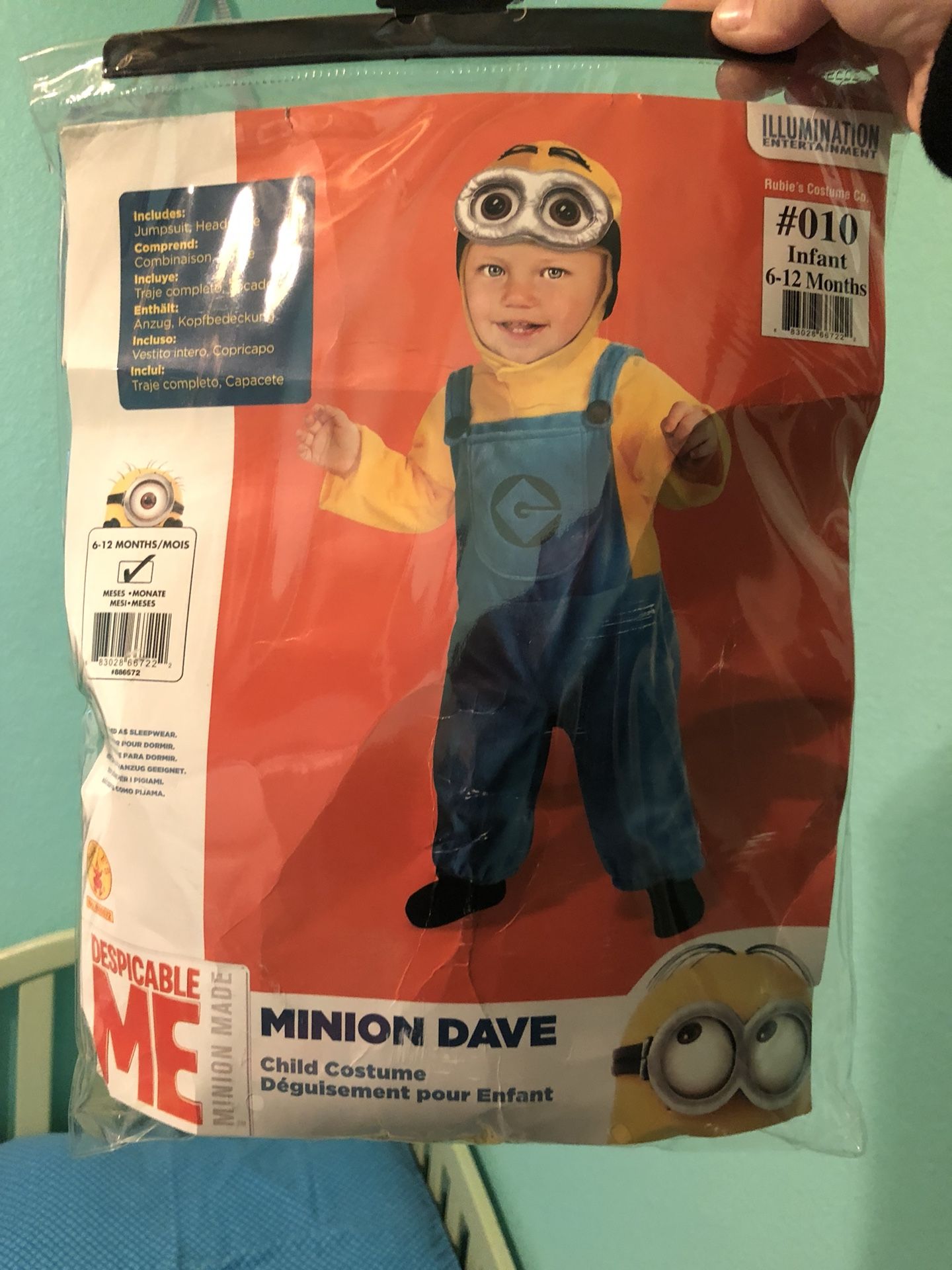 Minion Halloween Costume 6-12Months