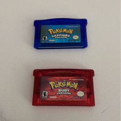 Pair Of Pokémon 3rd Generation Game Cartridges