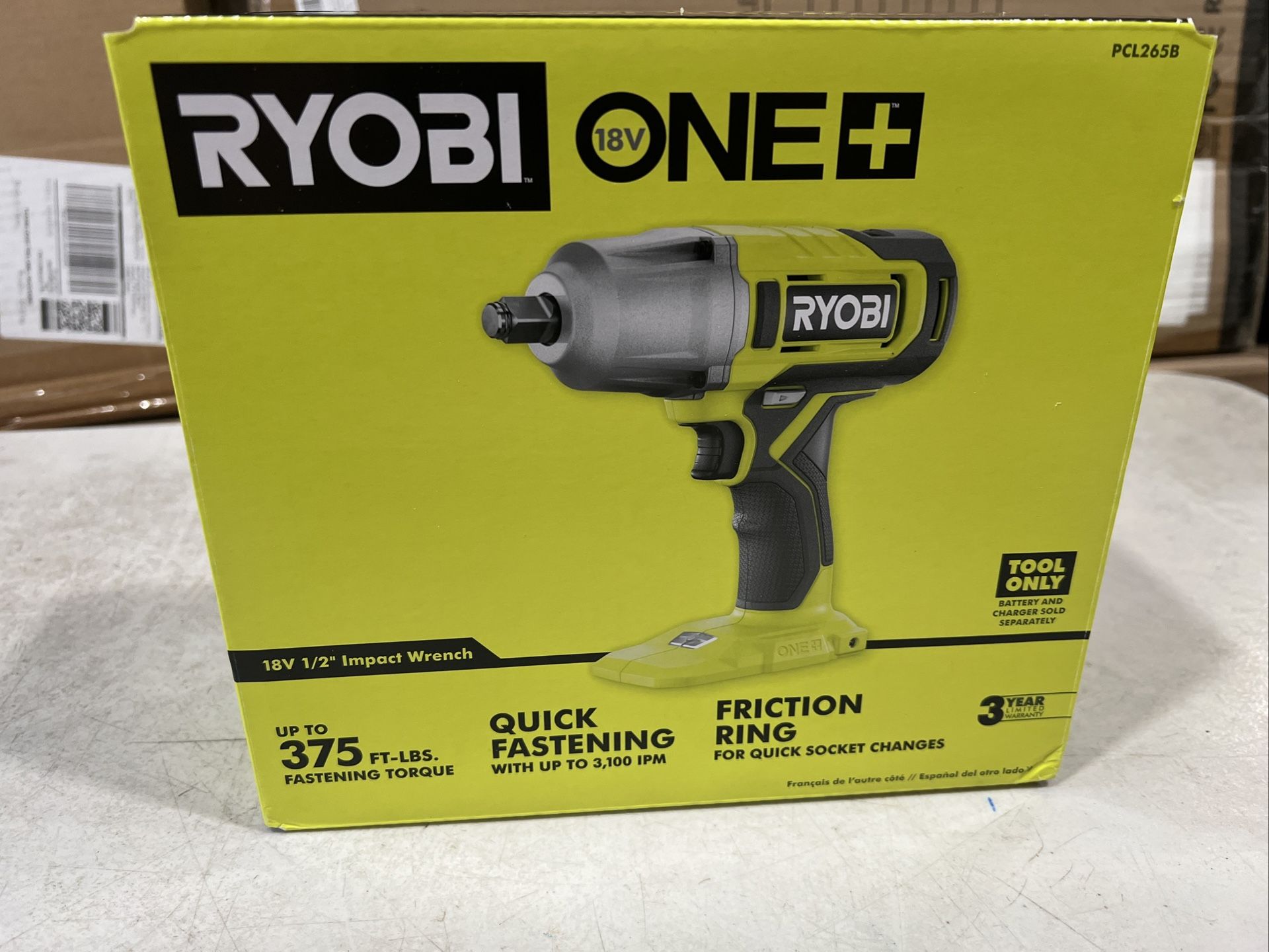 Ryobi ONE+ 18V 1/2 in High Torque Impact Wrench Tool Only Model PCL265B