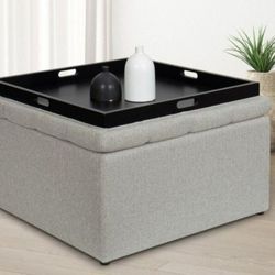 Grey Storage Ottoman