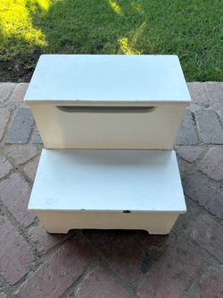 Wooden two-step stool