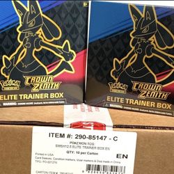 Sealed Case Of Pokémon Sword & Shield Crown Zenith Elite Trainer Box