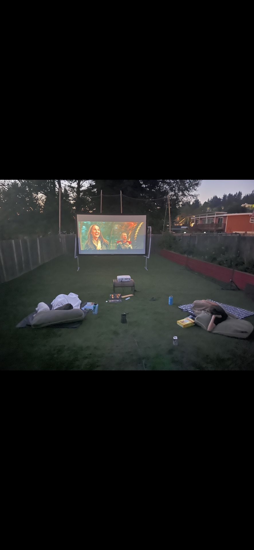 Visual Apex Projector Screen 144” 4 K Portable Indoor Outdoor Movie Projector Screen With Bag
