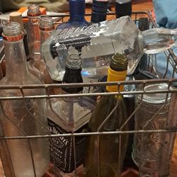 Various Empty Liquor Bottles 
