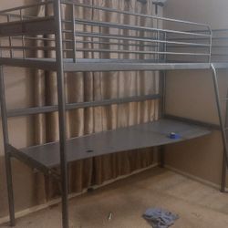 Twin Bed Frame and Desk 6ft by 6ft by 3ft