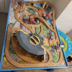 Train table with tracks attached