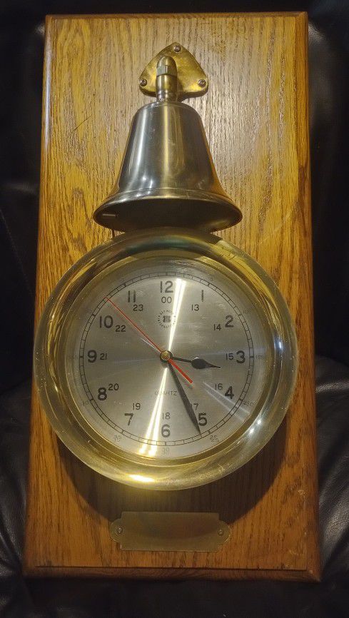 Nautical Clock with Brass Bell 