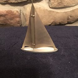 Vintage Aluminum Sailboat Figurine 