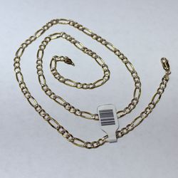 14k Gold Diamond-Cut Figaro Chain