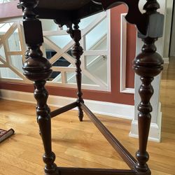 **Victorian-Era Carved Wooden Side Table – Renaissance Revival Style**
