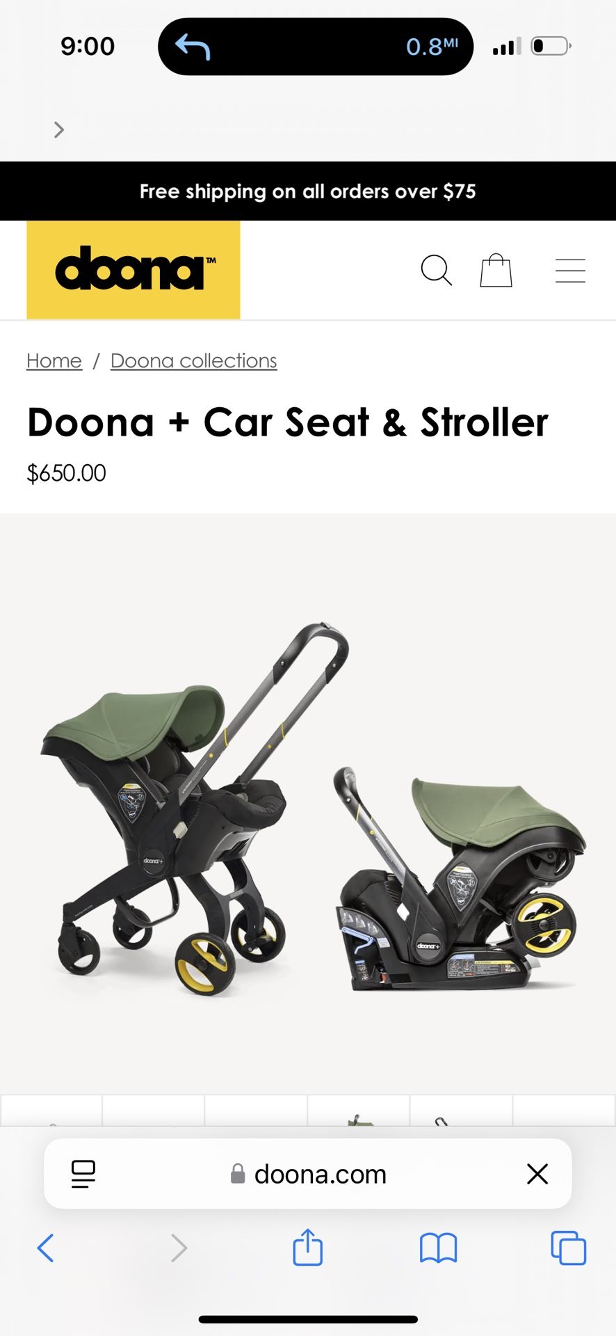 Doona Car Seat Stroller With Base Included
