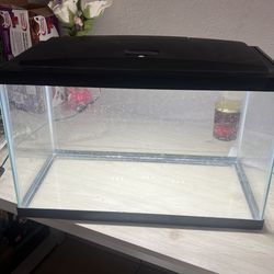 Turtle tank with bask and cleaning vacuum