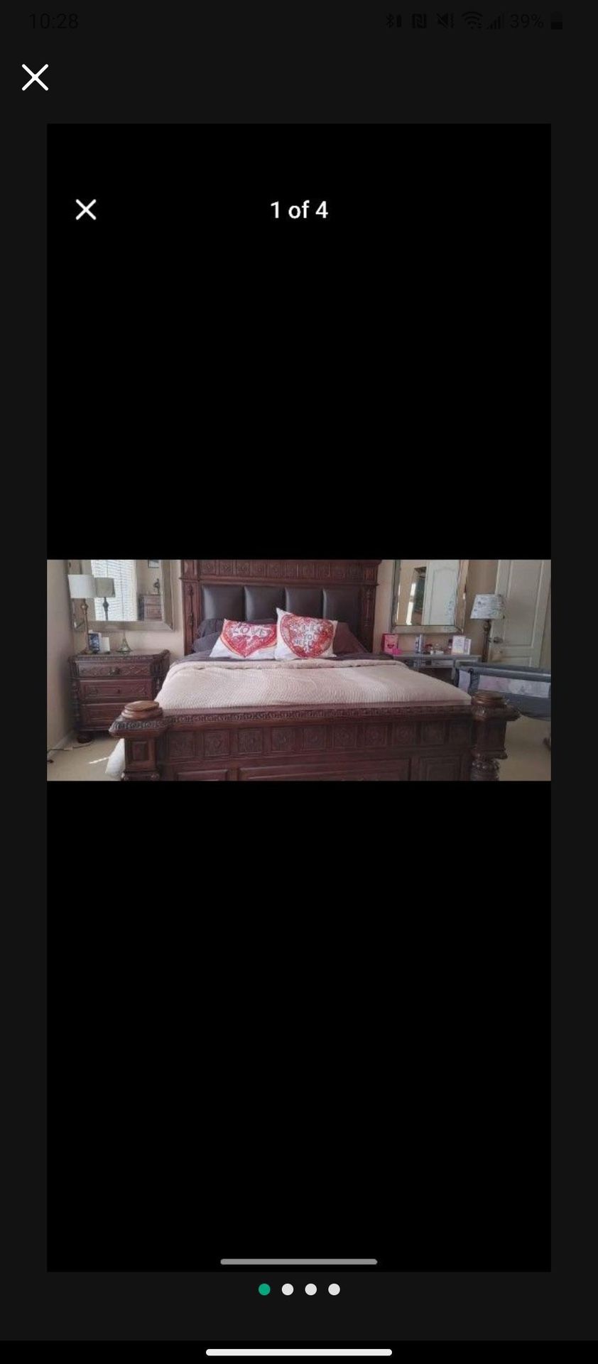 Bed Room Set Heavy Wood And Marble Tops
