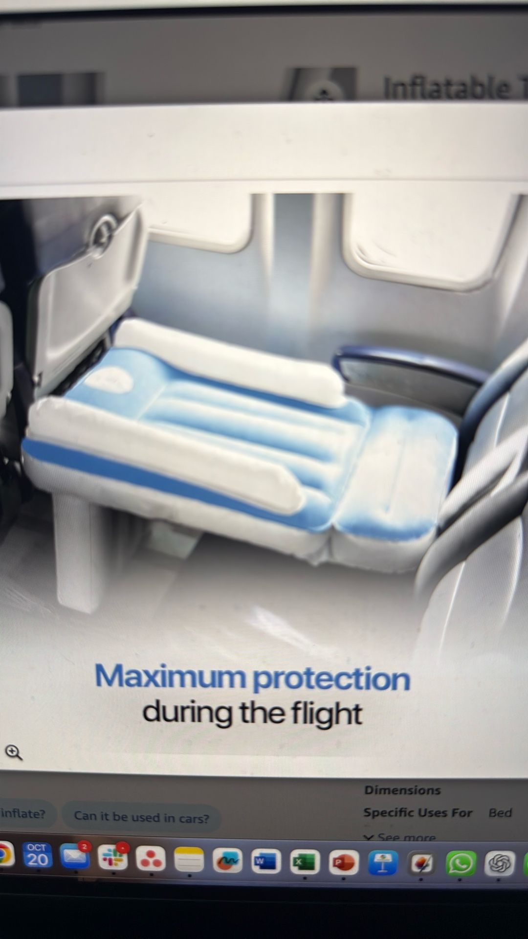 Inflatable Toddler Airplane Bed