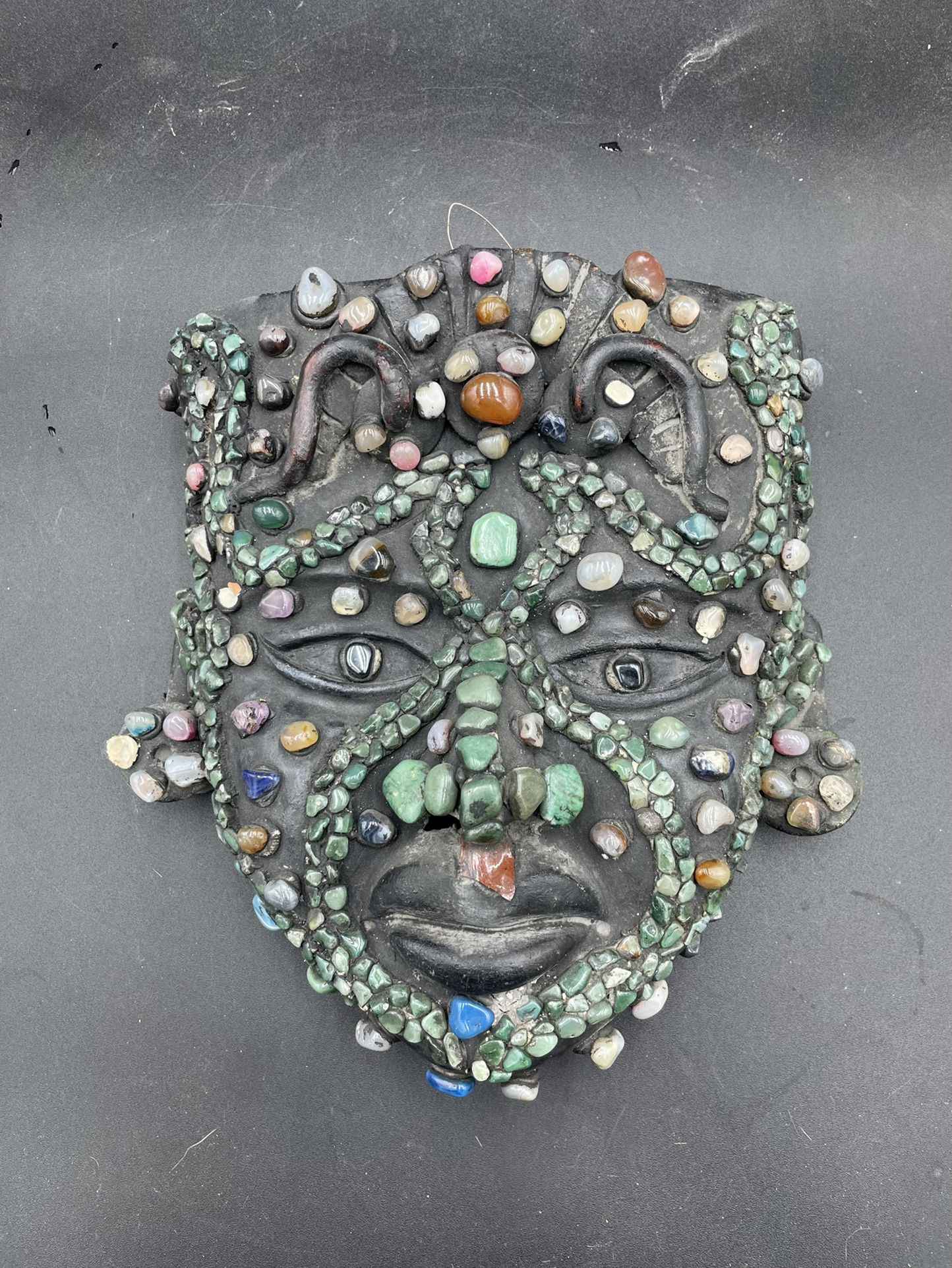 Vintage Pottery and Stone Decorative Mask Decor