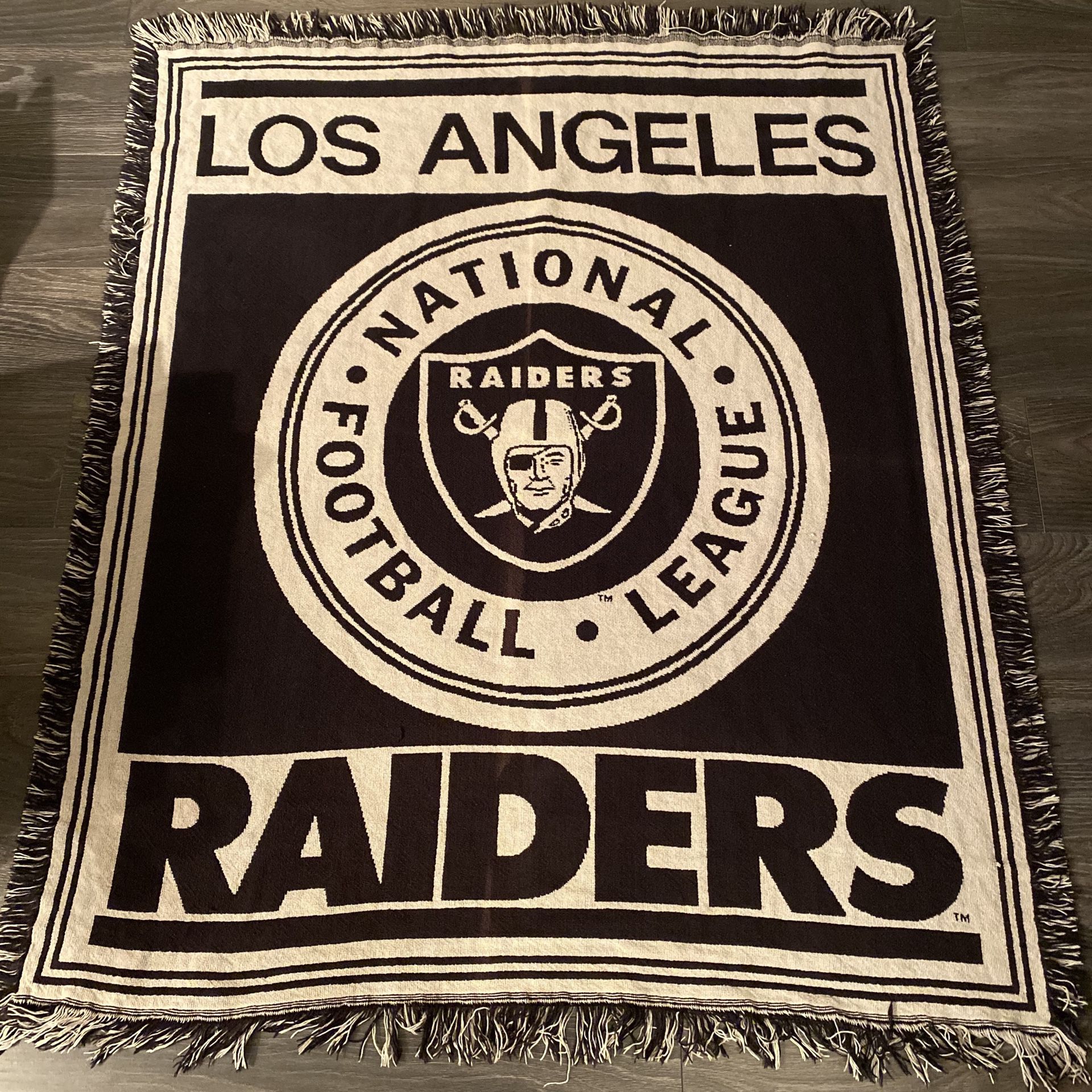 Vintage Los Angeles Raiders throw blanket