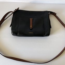 Fossil Gemma Two Tone Pebble Leather Crossbody Bag