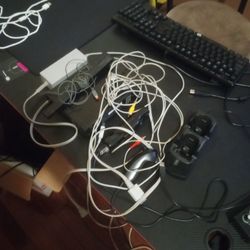 Nintendo Wii with All Cords And Nintendo Wiimote And Nunchuk With Rechargeable Battery And Charger Port Using A Usb-A Cable.