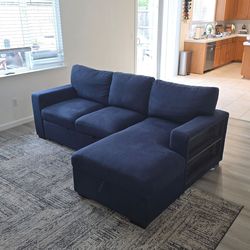 Navy Sectional Couch with USB