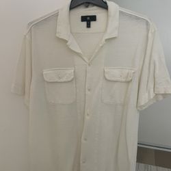 Banana Republic Linen French Terry Resort Shirt XL