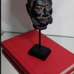 VINTAGE WARRIOR BUST STAND STATUE 9"×4"