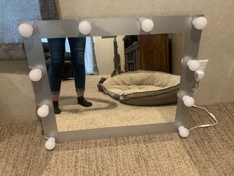 Silver vanity mirror