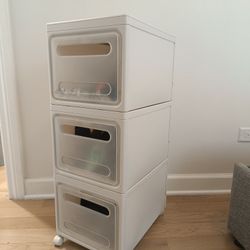 3-Tier Stackable Storage Bins with Wheels