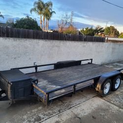 Car And Utility Trailer With Car Ramps 