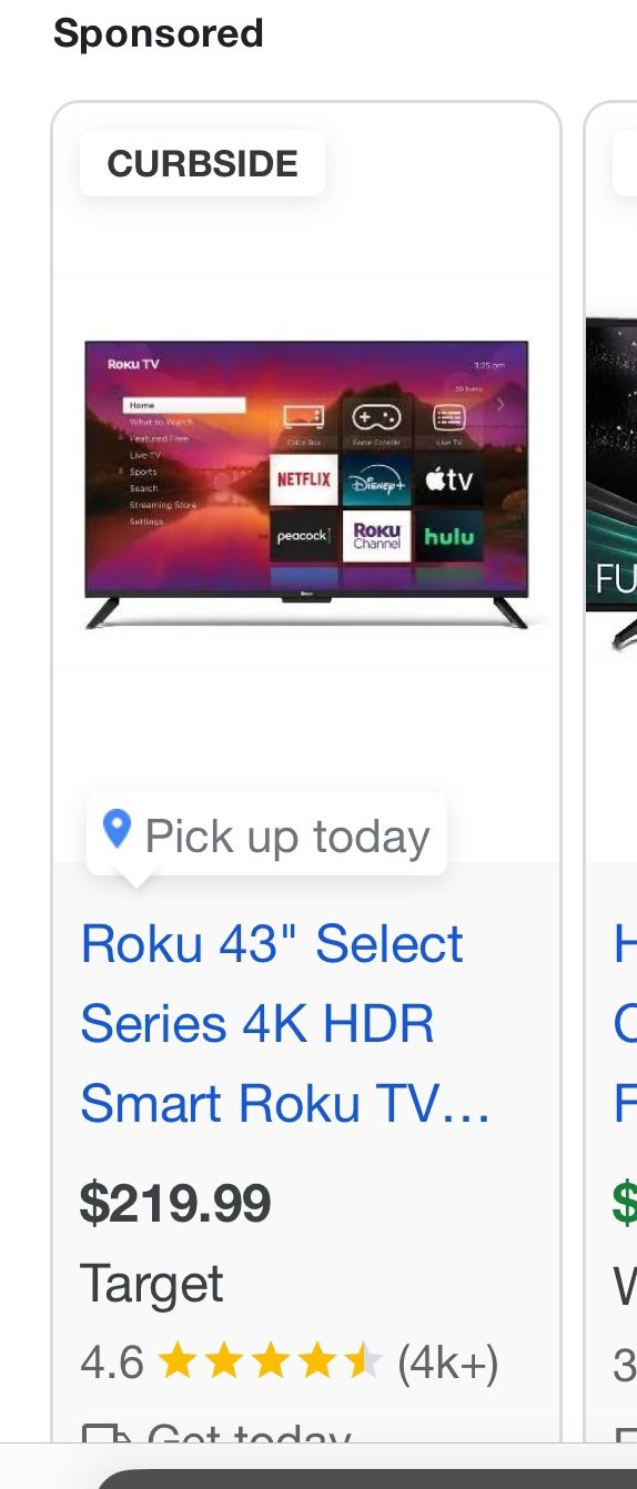 $150 TV COMBO 43in And 55 Inch /ROKU’s