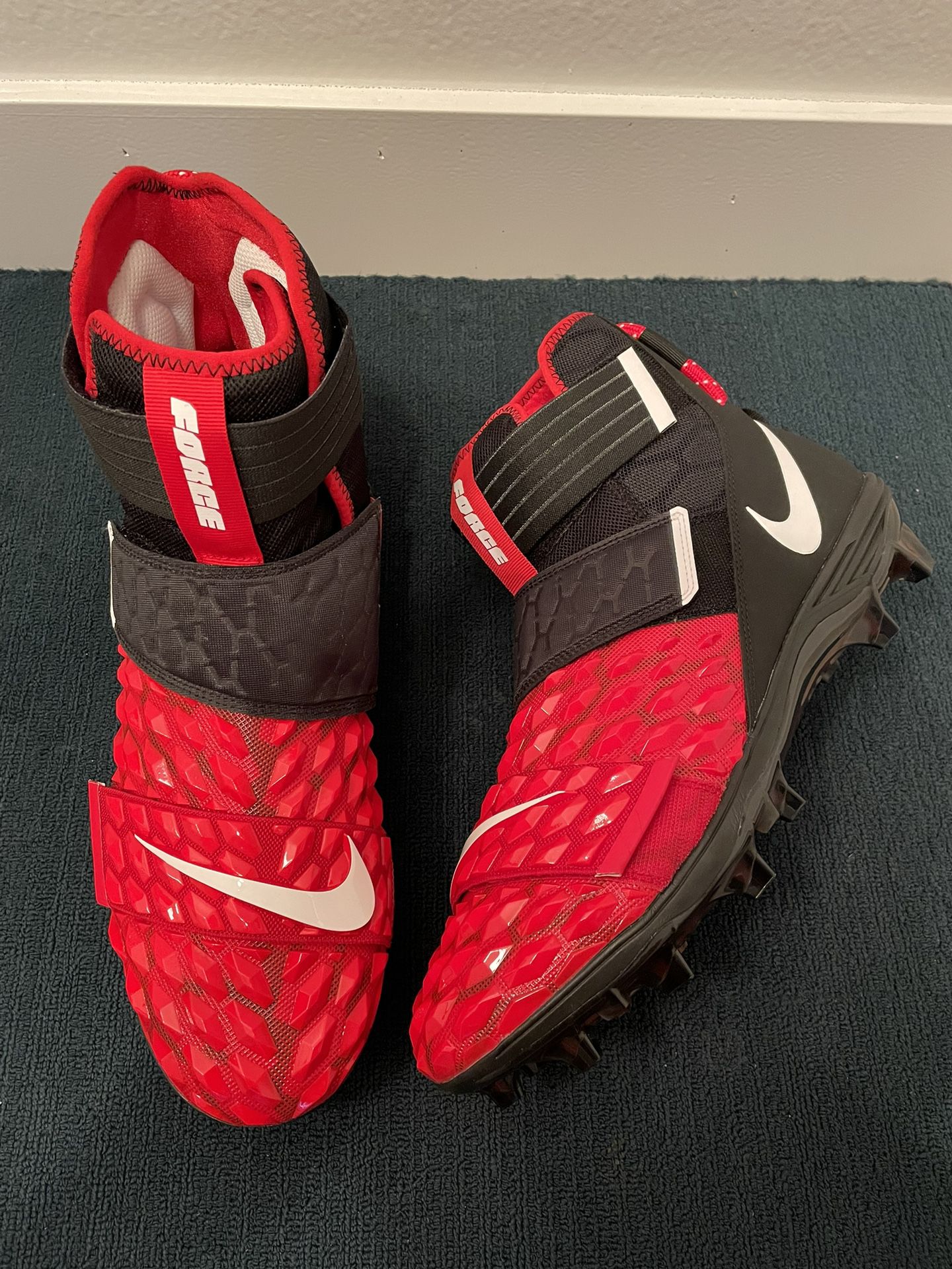 Nike Force Savage Elite 2 “Black Red University” Football Cleats Size 14