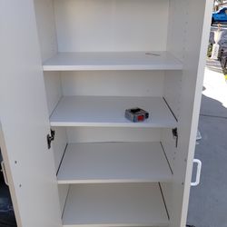 TALL WHITE WOOD CABINET