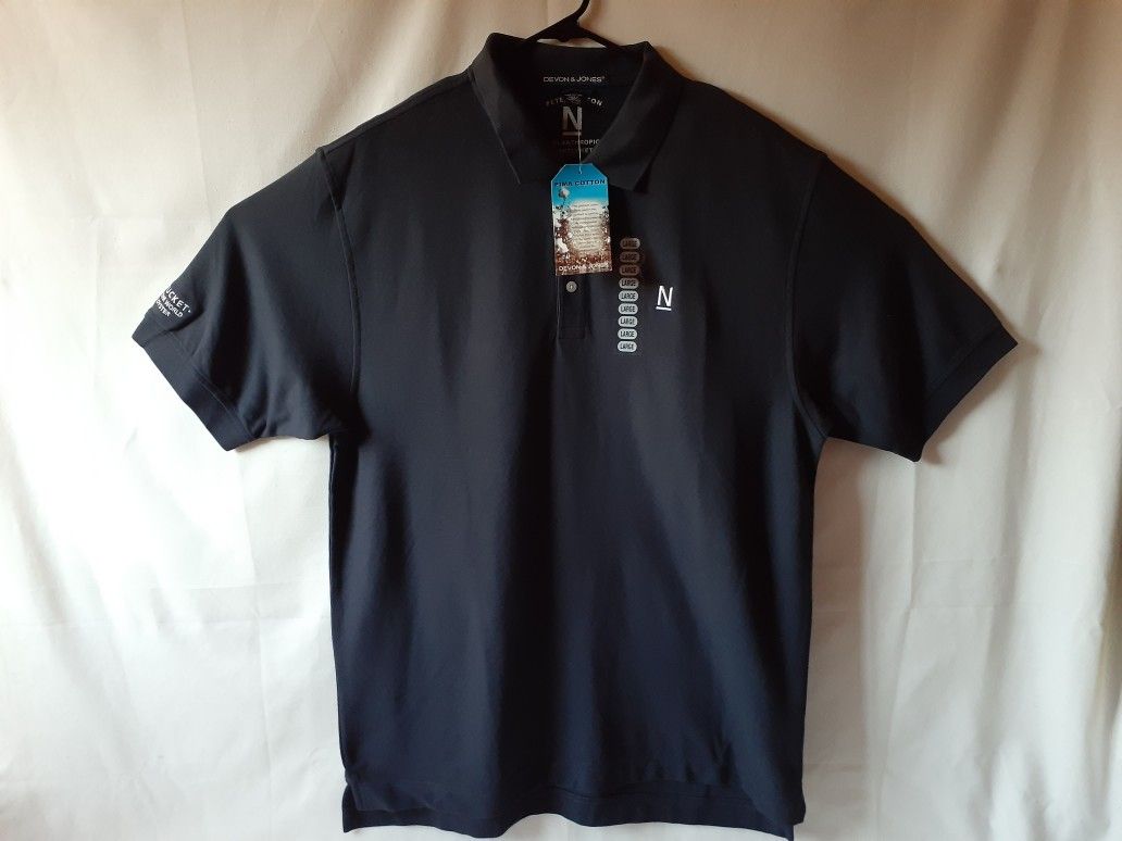 Devon&Jones men's black golf polo shirt size L