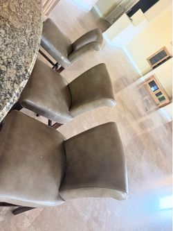 3 Leather Bar Stools