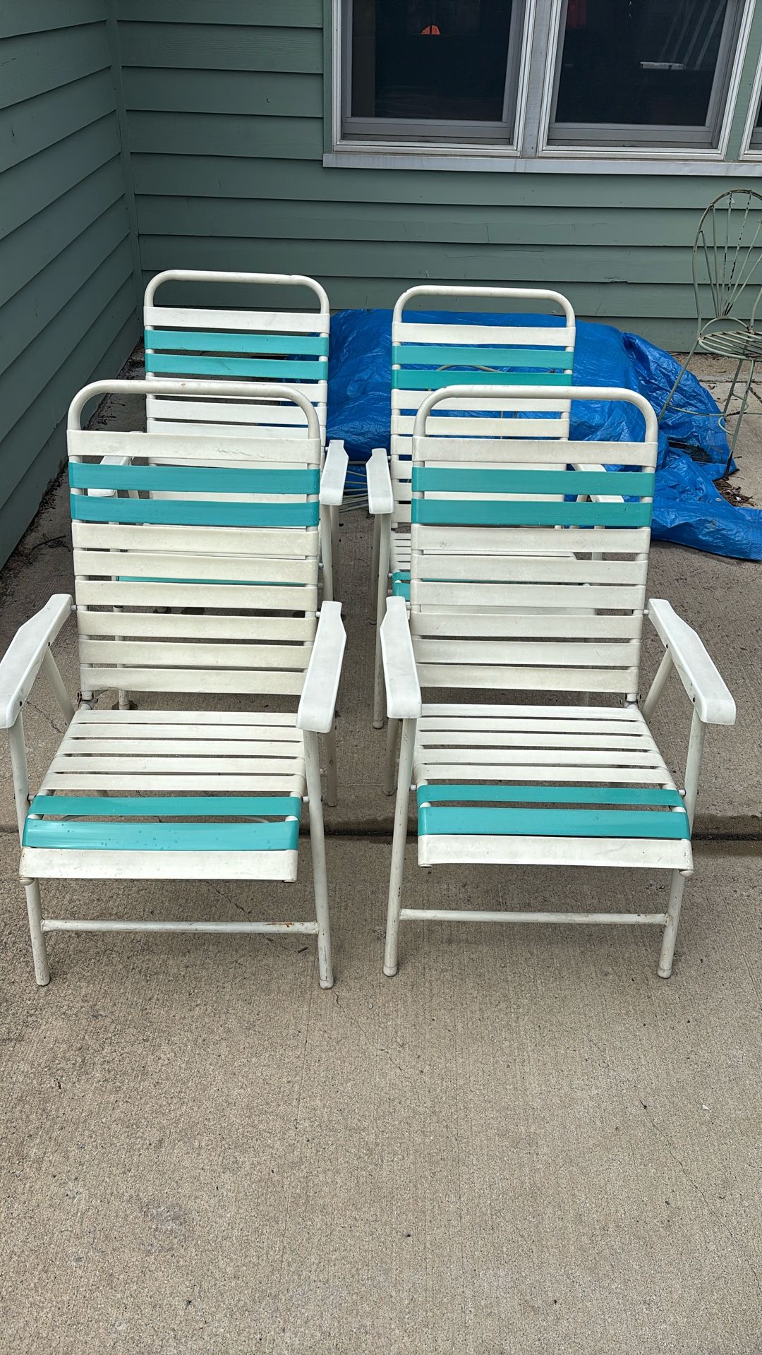 Vintage vinyl lawn chairs