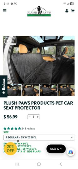 Plush Paws Products Pet Car Seat Cover For Back Seat
