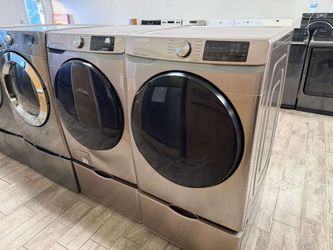 Samsung champagne washer and dryer set electric with warranty