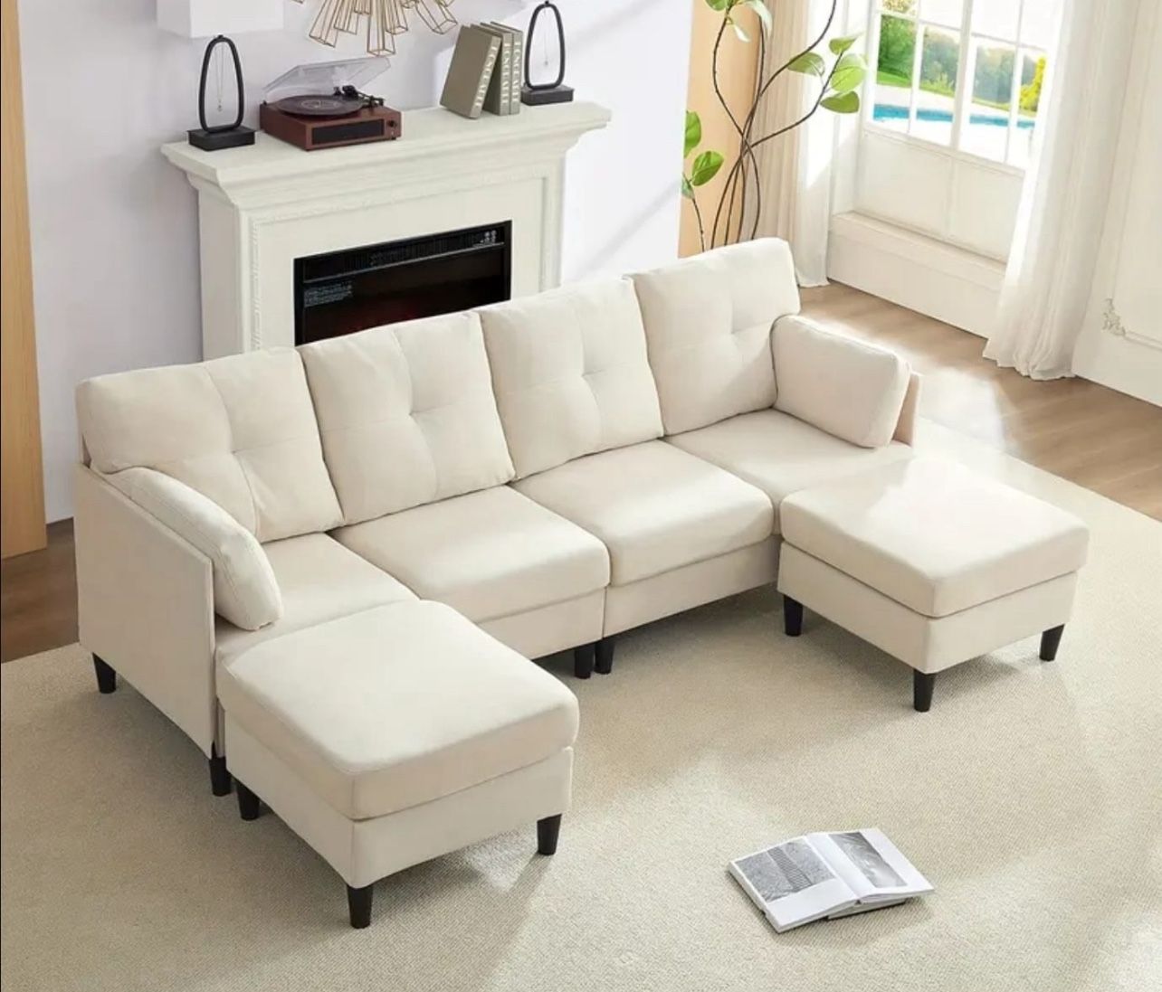 Modern Modular Sectional Sofa – Sofá Seccional Moderno Convertible with Storage & Sleeper Function