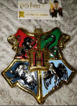 Harry Potter Hogwarts Hand Blown Crest Ornament