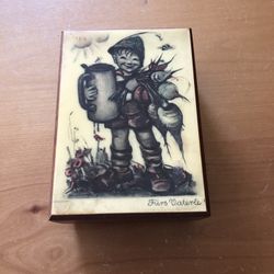 Vtg Hummel Jewelry/Music Box - Boy With Turnips - 6” X 4.5” X 2”