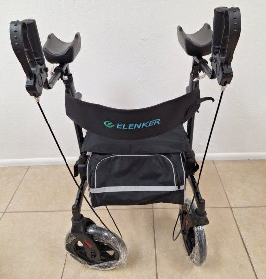 All-Terrain Upright Rollator Walker, Stand up Rolling Walker