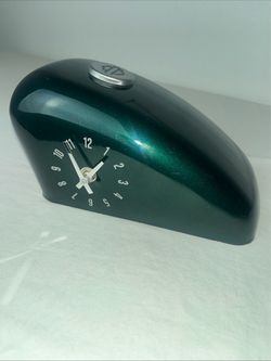Harley Davidson Green Mini Replica Gas Tank Desk Clock - Personalized