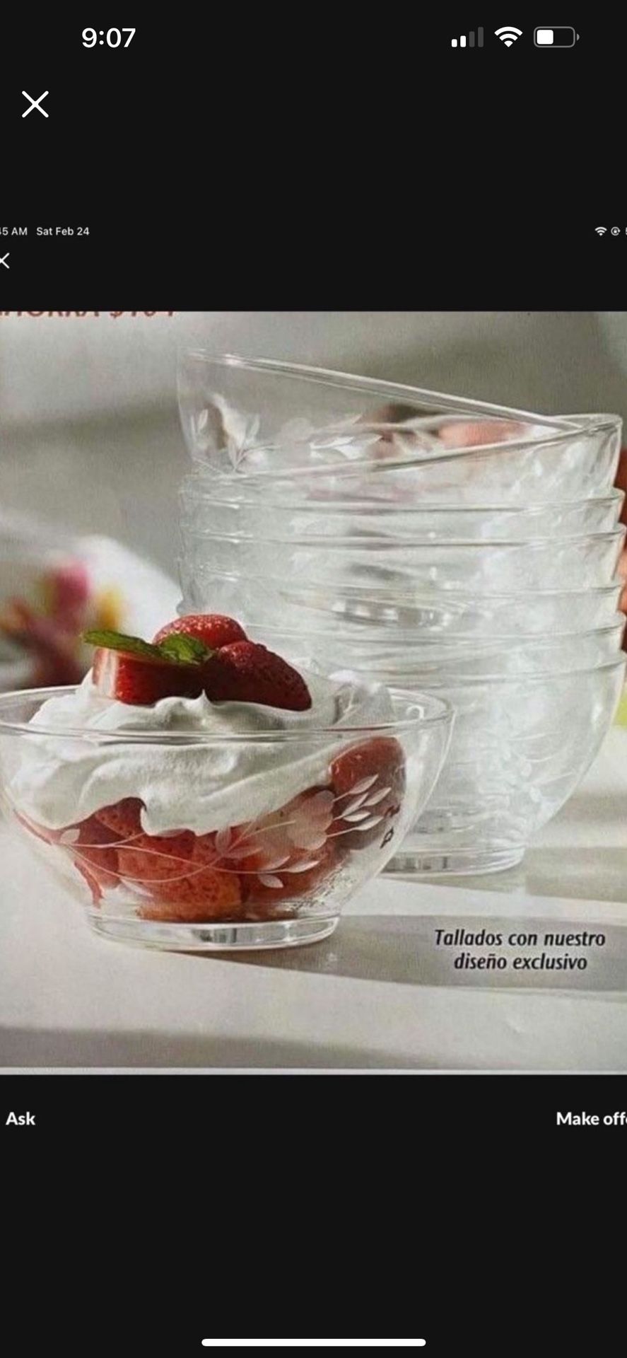 Set De 4 Platos De Cristal De Princess House 