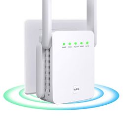 Generic WiFi Repeater, Wi-Fi Signal Booster Amplifier for Home Cover Up to 9800sq.ft WiFi 2.4GHz Dual Band Wireless Repeater, 4 Antennas 360° WiFi Amp