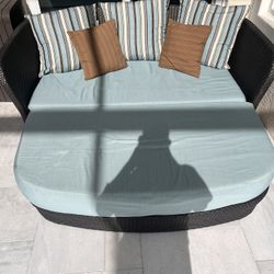 Tropitone Outdoor Loveseat With Ottoman 
