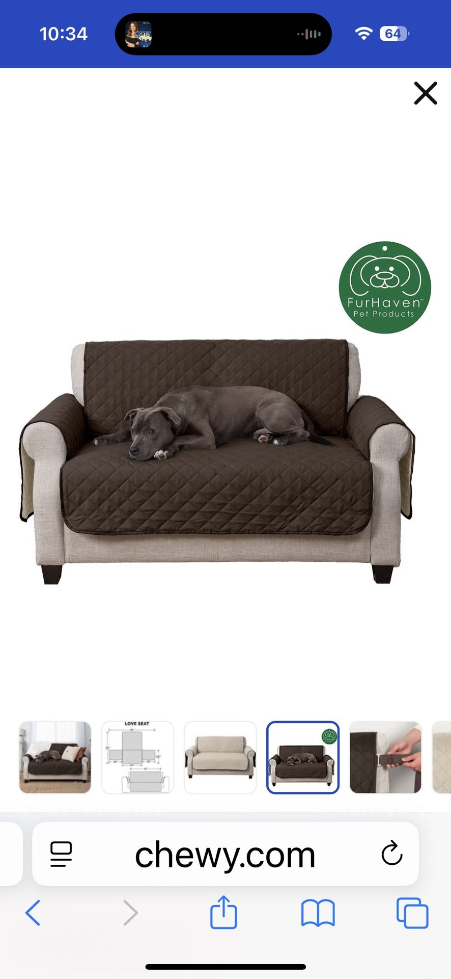 Brown/Tan Reversible Sofa Cover