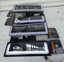 88-98 Chevy Gmc CK Obs LED DRL Headlights Luces Micas Calaveras Faros Faroles Focos Headlamps Chevrolet